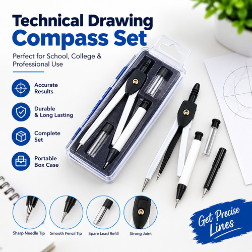 Technical drawing compass set - drawing,