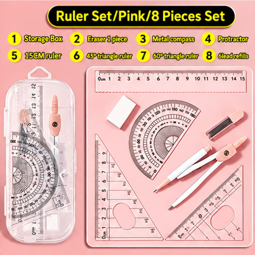 Pcs maths geometry set - set, ruler